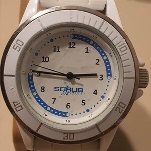Scrub Stuff Silver/White Silicone Women's Nurse Watch